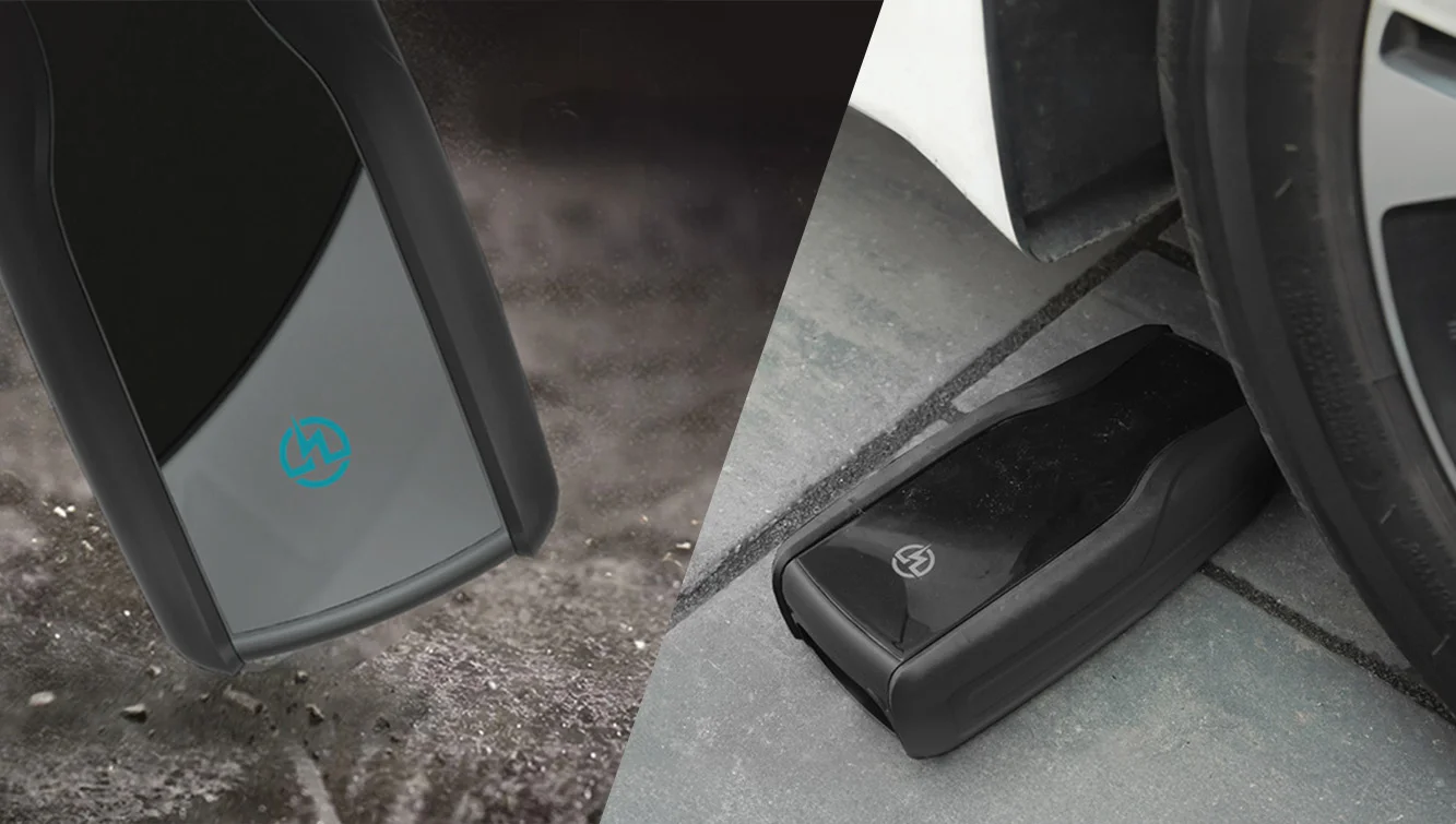 Rugged charger on ground surface