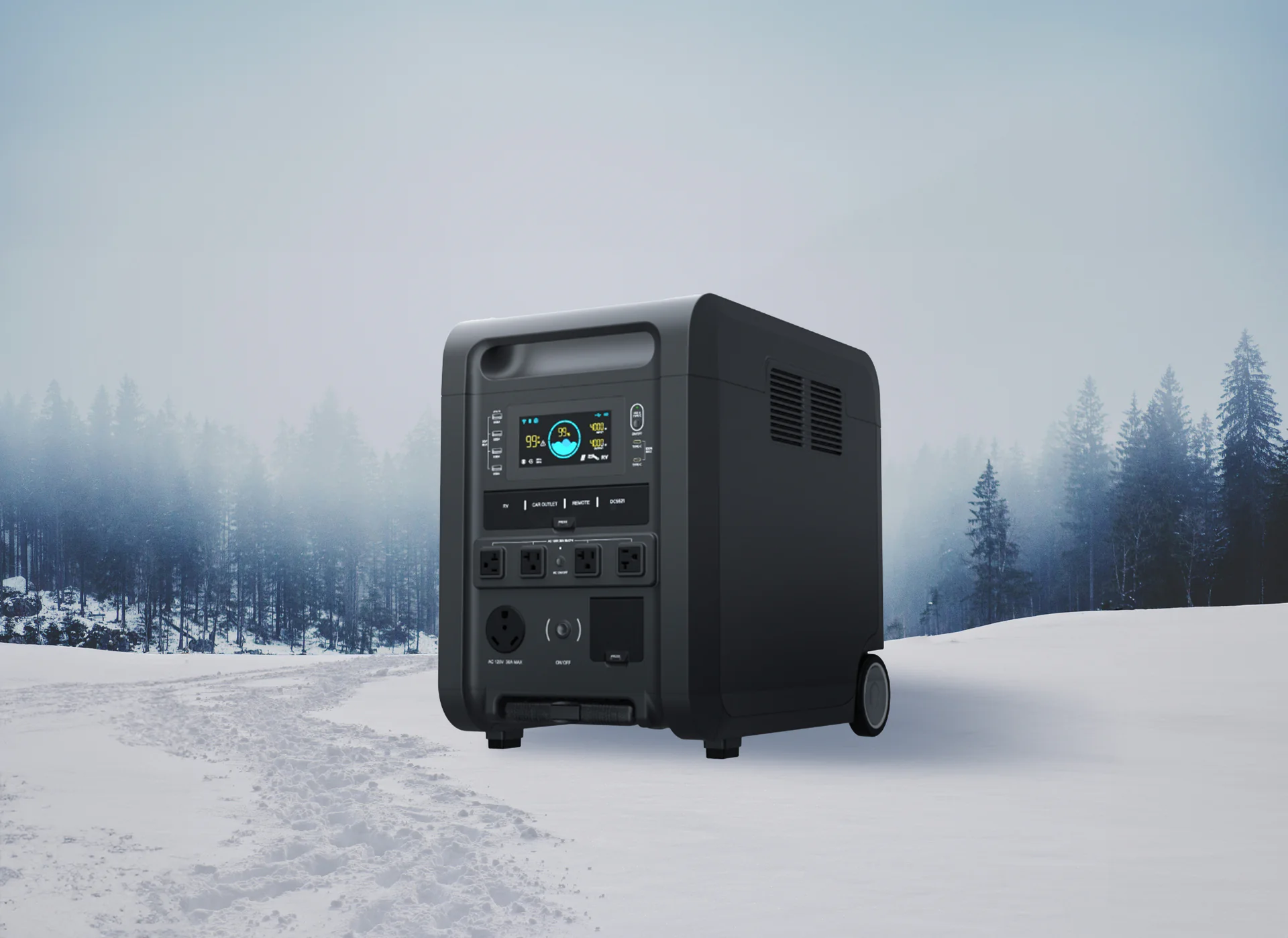Power station operating in extreme cold and hot temperatures